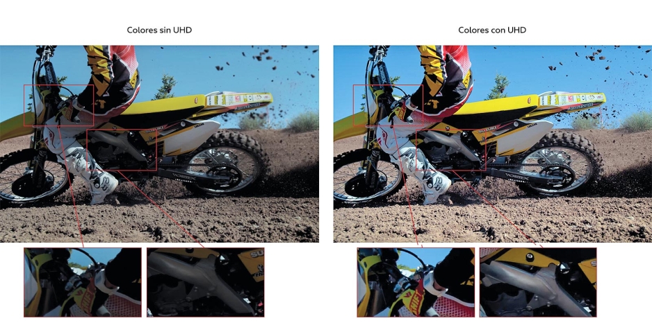 Colores con UHD, los detalles son precisos gracias a más colorimetría Colores con UHD, los detalles son precisos gracias a más colorimetría